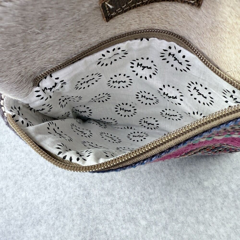 Myra Bag Crossbody Bag Women Small Multicolor NEW Woven Hair-on-Hide Rug Canvas - Picture 8 of 13
